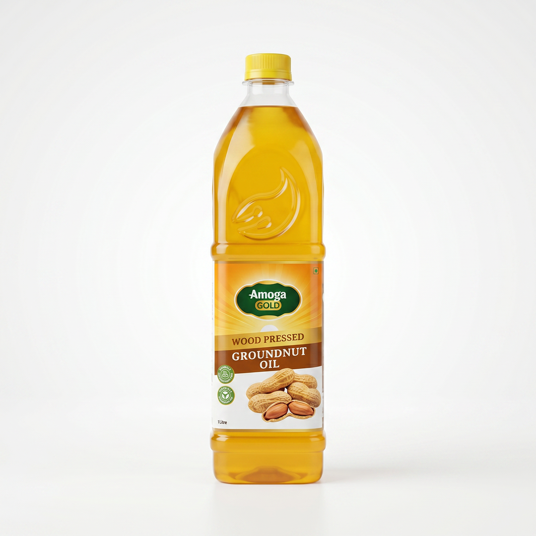 Woodpressed Groundnut Oil 1 Litre - Cold Pressed Unrefined