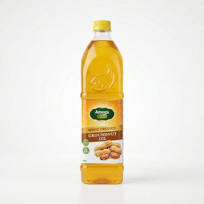 Woodpressed Groundnut Oil 1 Litre - Cold Pressed Unrefined