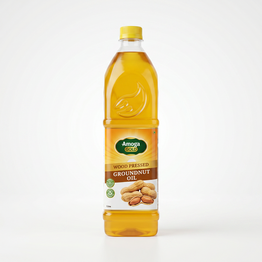 Woodpressed Groundnut Oil 1 Litre - Cold Pressed Unrefined